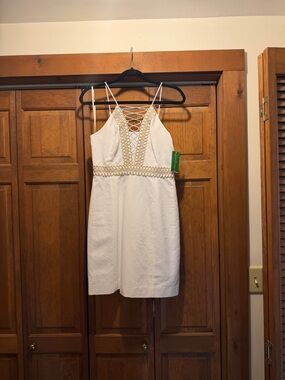 Lilly Pulitzer White Lace-Up Mini Dress